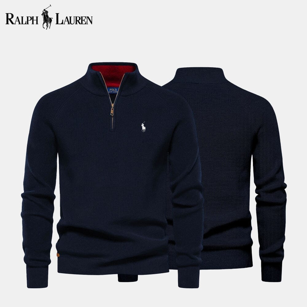 𝑅𝐿 Classic Knit Quarter-Zip Sweater